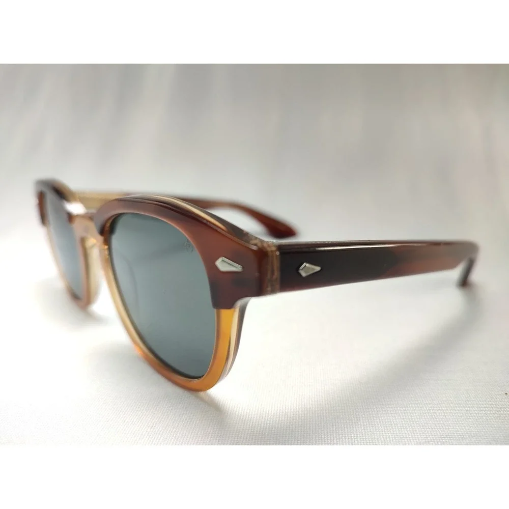 American Optical Times Chestnut Sand 47-21-145 Round Acetate Sunglasses USA